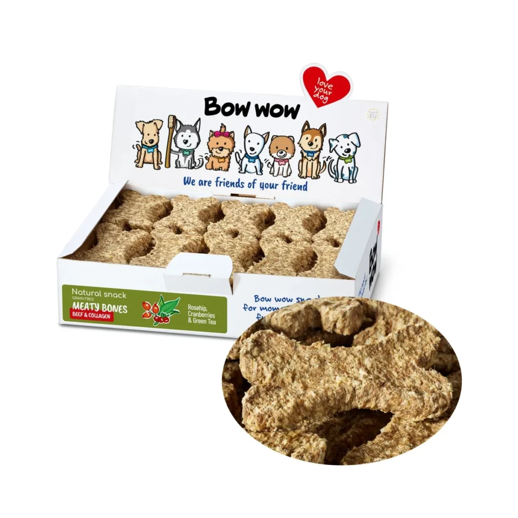 Bow Wow hovädzie kosti s kolagénom a brusnicami – balenie 30 kusov