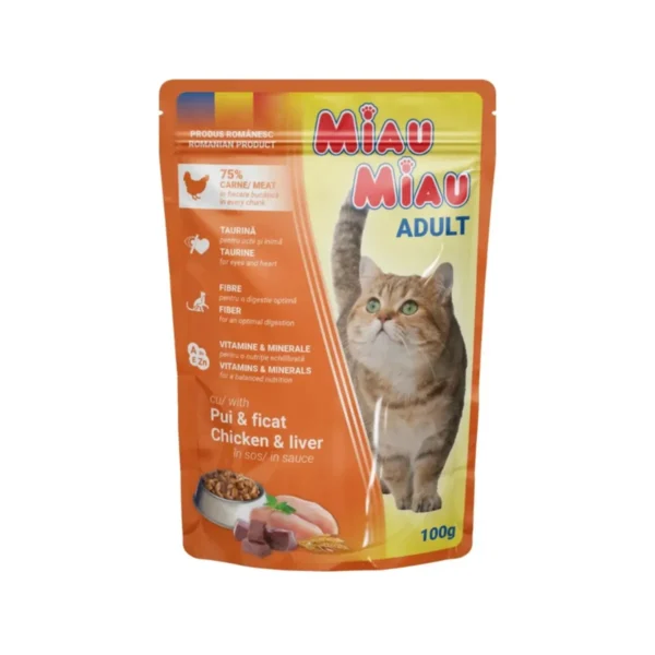 Miau Miau Cat kuracie a pečeň, kapsička 100 g