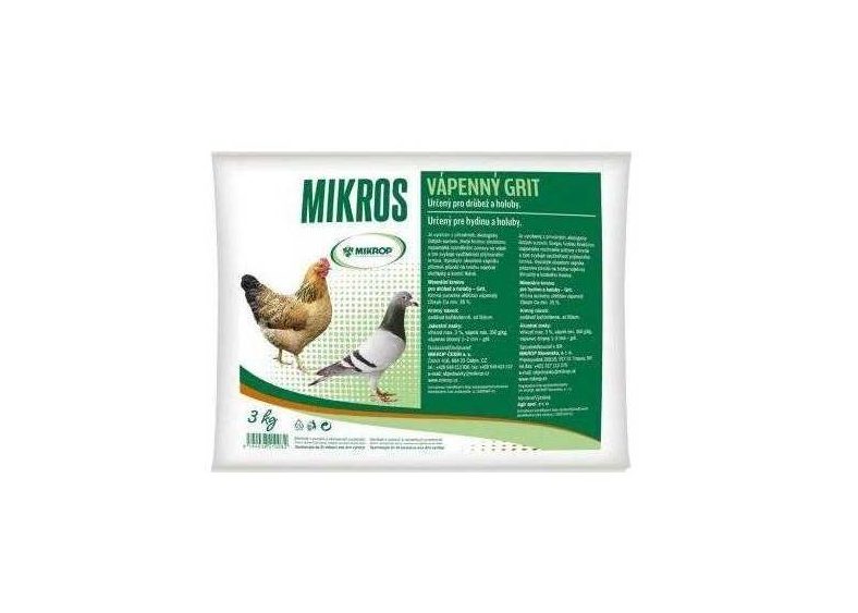 MIKROS vápenný grit 3 kg doplnok pre chov