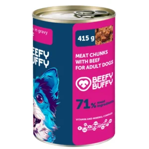 Beefy Buffy hovädzie kúsky v šťave pre psy 415 g