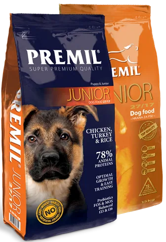 matejka-opt-premil-junior-27-17-15-kg.webp Premil Junior 27/17 15 kg – granule pre šteňatá granule pre psy