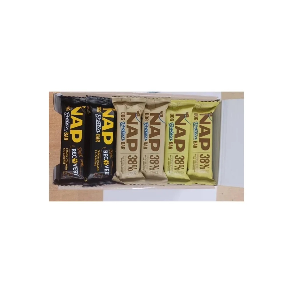 NAP proteínové tyčinky pre psy – mix 3 druhov, 24 × 50 g