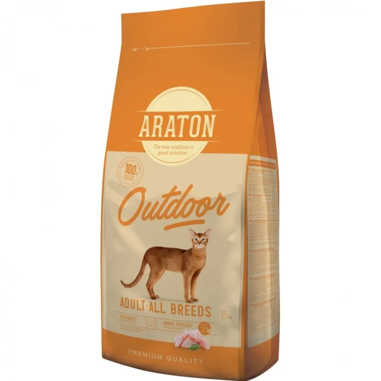ARATON Cat Adult Outdoor Active Poultry 15 kg – krmivo pre mačky