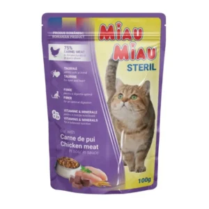 Miau Miau Cat Sterilised kuracie kúsky v omáčke 100 g – balenie 24 × 100 g